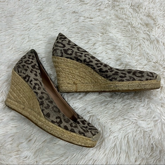 J. Crew Leopard Seville Espadrille Wedges Size 6 - Picture 1 of 8